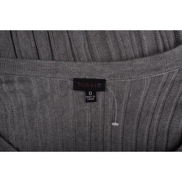 Torrid Womens Grey Sweater Knit Fluted Skater Dress Sz 0 US 12 L Large Gray NWT - Picture 6 of 6